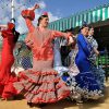 Sevilla flamenco dansend op Feria